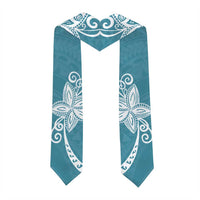 Polynesia Graduation Stole Hippie Blue Floral Pattern