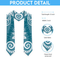 Polynesia Graduation Stole Hippie Blue Floral Pattern