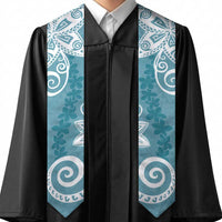 Polynesia Graduation Stole Hippie Blue Floral Pattern