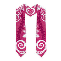 Polynesia Graduation Stole Pink Floral Pattern