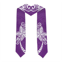 Polynesia Graduation Stole Purple Floral Pattern