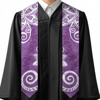 Polynesia Graduation Stole Purple Floral Pattern