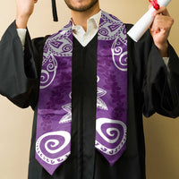 Polynesia Graduation Stole Purple Floral Pattern
