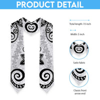 Polynesia Graduation Stole White Floral Pattern