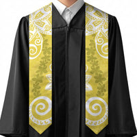 Polynesia Graduation Stole Yellow Floral Pattern