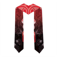 Polynesia Hammerhead Shark Graduation Stole Red Tribal Pattern With Plumeria LT05 - Polynesian Pride