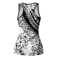 Polynesia Hollow Tank Top Polynesian Tropical Flowers Black Pastel Vibes - Polynesian Pride