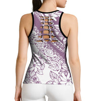 Polynesia Hollow Tank Top Polynesian Tropical Flowers Purple Pastel Vibes - Polynesian Pride