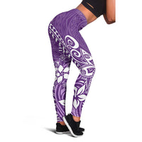 Polynesia Leggings Plumeria Purple Curves