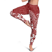 Polynesia Leggings Plumeria Red Curves