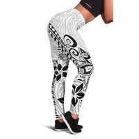 Polynesia Leggings Plumeria White Curves