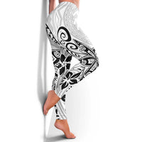 Polynesia Leggings Plumeria White Curves