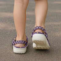 Polynesian Monstera Tiare Floral Clogs Shoes Lavender Tropical Plaid - Polynesian Pride