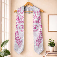 Polynesian Pattern With Plumeria Flowers Graduation Stole Pink LT05 One Size Pink - Polynesian Pride