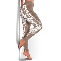 Polynesian Pride Leggings Polynesia Tribal - Tropical Brown