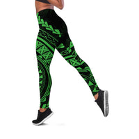 Polynesian Pride Leggings Turtle Hibiscus Luxury Style - Green - Polynesian Pride