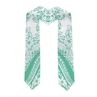 Polynesian Tiare Flower Cyan Pastel Graduation Stole