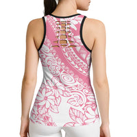 Polynesian Tiare Flower Pink Pastel Hollow Tank Top