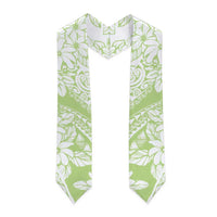Polynesian Tiare Flower Sage Green Pastel Graduation Stole