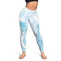 Polynesian Women's Day Leggings Plumeria Passion - Turquoise LT7