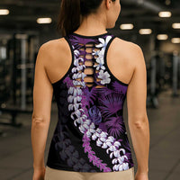 Poni Aloha Hawaii Lei Hollow Tank Top Tropical Flowers Elegant Vibe - Polynesian Pride