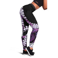 Poni Aloha Hawaii Lei Leggings Tropical Flowers Elegant Vibe - Polynesian Pride