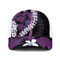 Poni Aloha Hawaii Lei Mesh Trucker Cap Tropical Flowers Elegant Vibe - Polynesian Pride