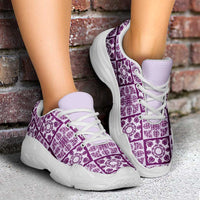 Poni Palaka Quilt Hawaii Chunky Sneakers Hawaiian Tropical Monstera Sea Turtle