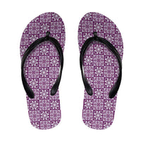 Poni Palaka Quilt Hawaii Flip Flops Hawaiian Tropical Monstera Sea Turtle