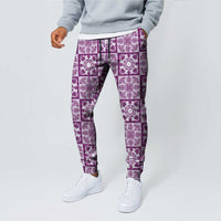 Poni Palaka Quilt Hawaii Jogger Pants Hawaiian Tropical Monstera Sea Turtle LT14 - Polynesian Pride