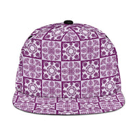 Poni Palaka Quilt Hawaii Snapback Cap Hawaiian Tropical Monstera Sea Turtle