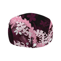 Puakenikeni Maile Lei Jeff Hat Frangipani Pink Tropical Leaves