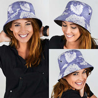Purple Aloha Hawaii Bucket Hat Monstera Hibiscus Plumeria Seamless Vibes - Polynesian Pride
