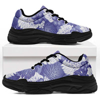 Purple Aloha Hawaii Chunky Sneakers Monstera Hibiscus Plumeria Seamless Vibes LT14 Purple - Polynesian Pride