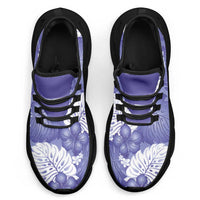 Purple Aloha Hawaii Clunky Sneakers Monstera Hibiscus Plumeria Seamless Vibes - Polynesian Pride