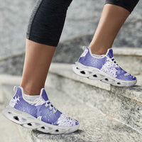 Purple Aloha Hawaii Clunky Sneakers Monstera Hibiscus Plumeria Seamless Vibes - Polynesian Pride