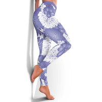 Purple Aloha Hawaii Leggings Monstera Hibiscus Plumeria Seamless Vibes - Polynesian Pride