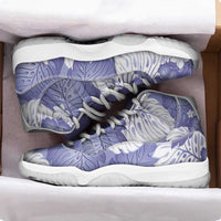 Purple Aloha Hawaii Sneakers J11 Monstera Hibiscus Plumeria Seamless Vibes LT14 - Polynesian Pride