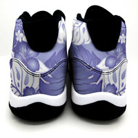 Purple Aloha Hawaii Sneakers J11 Monstera Hibiscus Plumeria Seamless Vibes LT14 - Polynesian Pride
