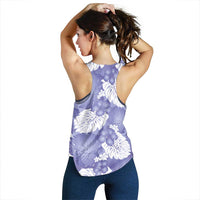 Purple Aloha Hawaii Women Racerback Tank Monstera Hibiscus Plumeria Seamless Vibes - Polynesian Pride
