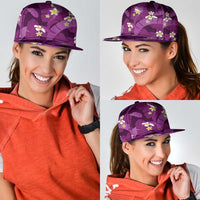 Purple Banana Leaf Hawaii Snapback Cap Lau Maia Plumeria Tropical Summer Vibes