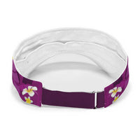 Purple Banana Leaf Hawaii Sun Visor Cap Lau Maia Plumeria Tropical Summer Vibes