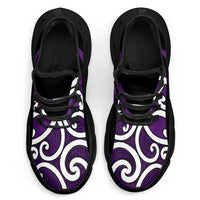 Purple Maori Koru New Zealand Clunky Sneakers LT14 - Polynesian Pride