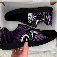 Purple New Zealand Sneakers Aotearoa Silver Fern With Manaia Maori Unique