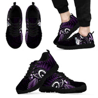 Purple New Zealand Sneakers Aotearoa Silver Fern With Manaia Maori Unique