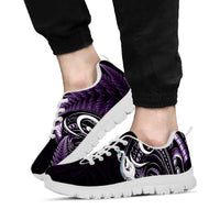 Purple New Zealand Sneakers Aotearoa Silver Fern With Manaia Maori Unique