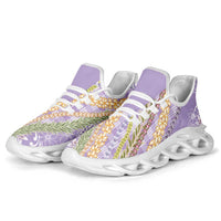 Purple Palaka Hawaii Leis Clunky Sneakers Hawaiian-plaid Elegant Tropical Vibes LT14 - Polynesian Pride