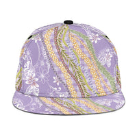 Purple Palaka Hawaii Leis Snapback Cap Hawaiian-plaid Elegant Tropical Vibes - Polynesian Pride