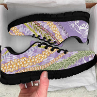 Purple Palaka Hawaii Leis Sneakers Hawaiian-plaid Elegant Tropical Vibes