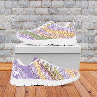 Purple Palaka Hawaii Leis Sneakers Hawaiian-plaid Elegant Tropical Vibes